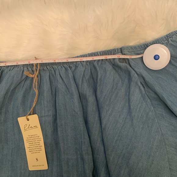 ✨NWT ELAN OFF THE SHOULDER DENIM TOP size S - Picture 7 of 8